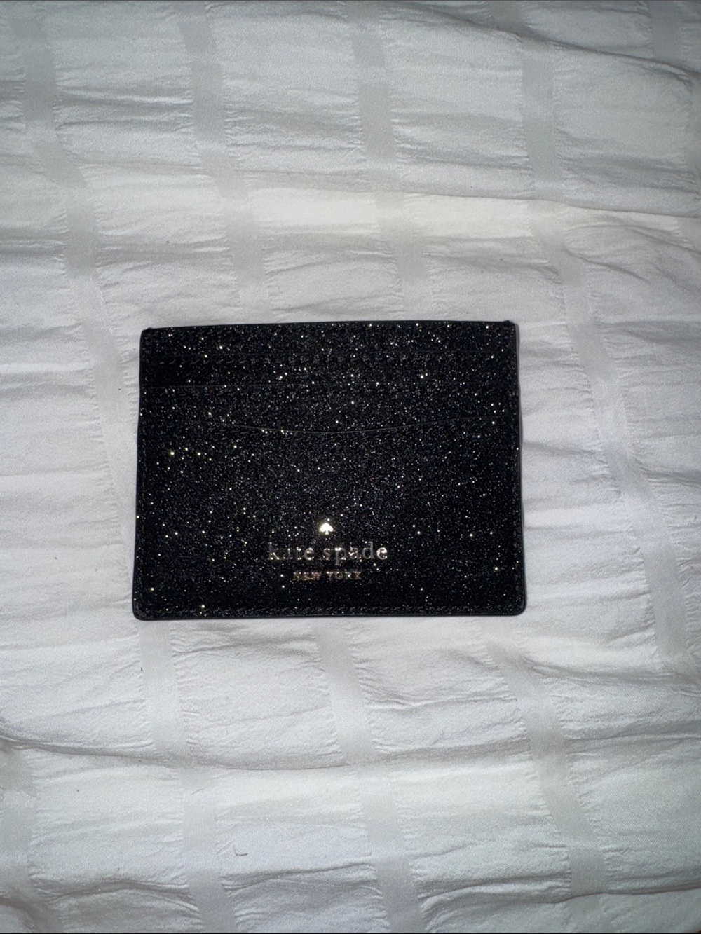 kate spade Black Glitter Slim Card Holder